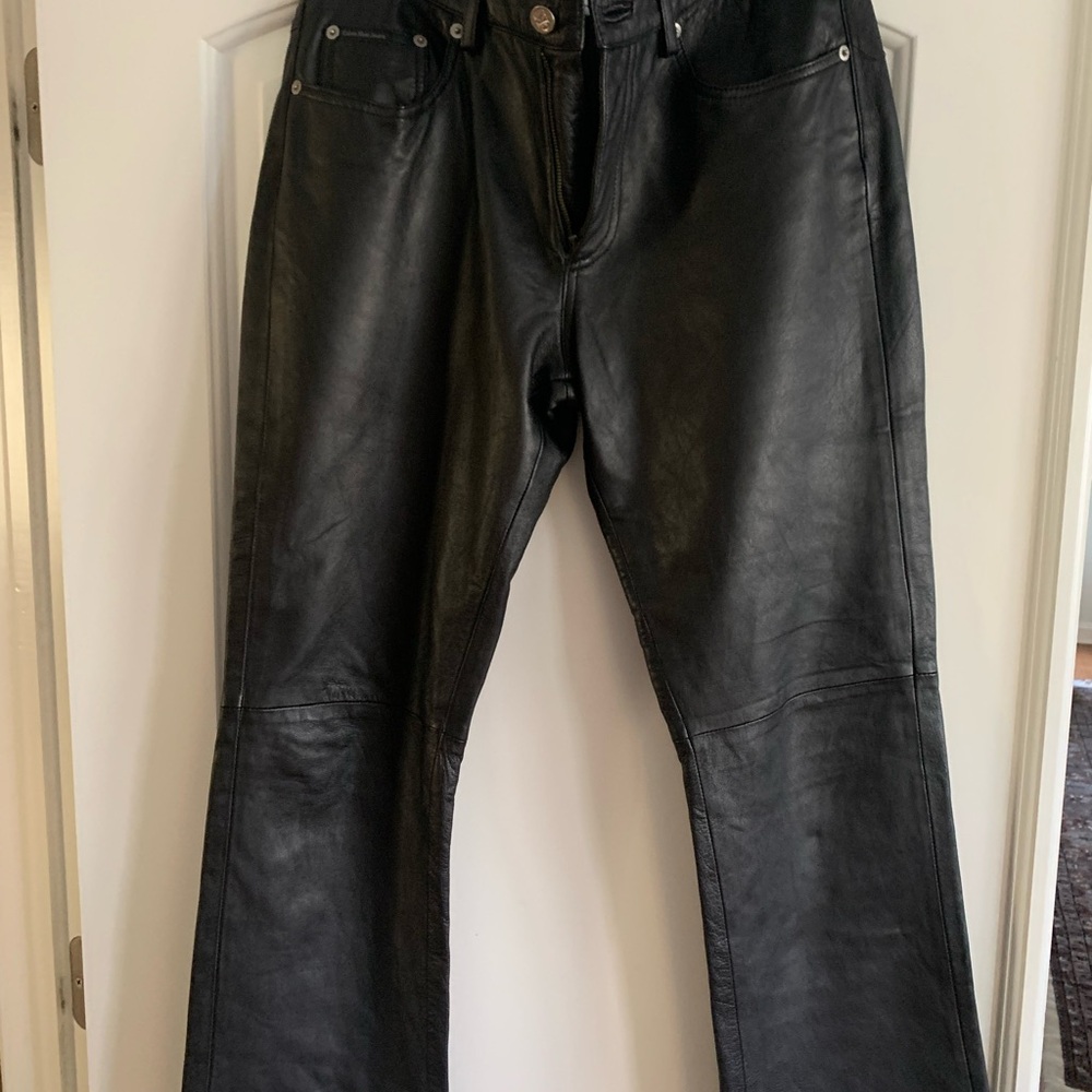 Black Leather  Jeans